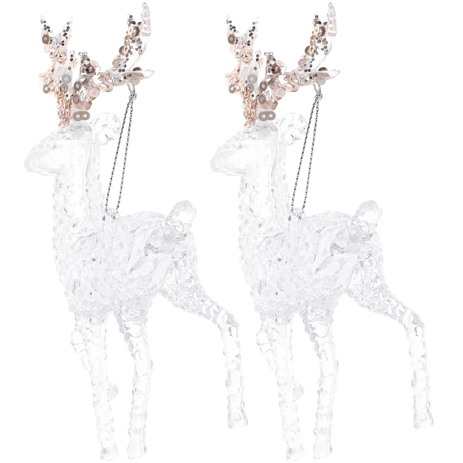 

2pcs Christmas Elk Hanging Decor Acrylic Pendant Xmas Tree Ornament Party Prop Festival Decoration Xmas Party Ornaments