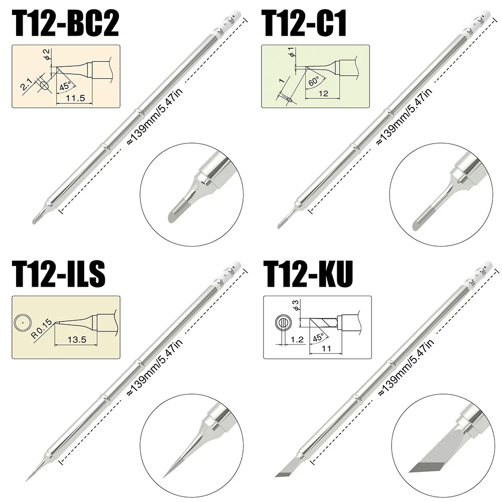 T12 Tip Series Soldering Iron For Hakko FX951 STC STM32 FX-950 FX-951 FM-203 Welding Station Universal Not FM65 T65 SH72 Tip