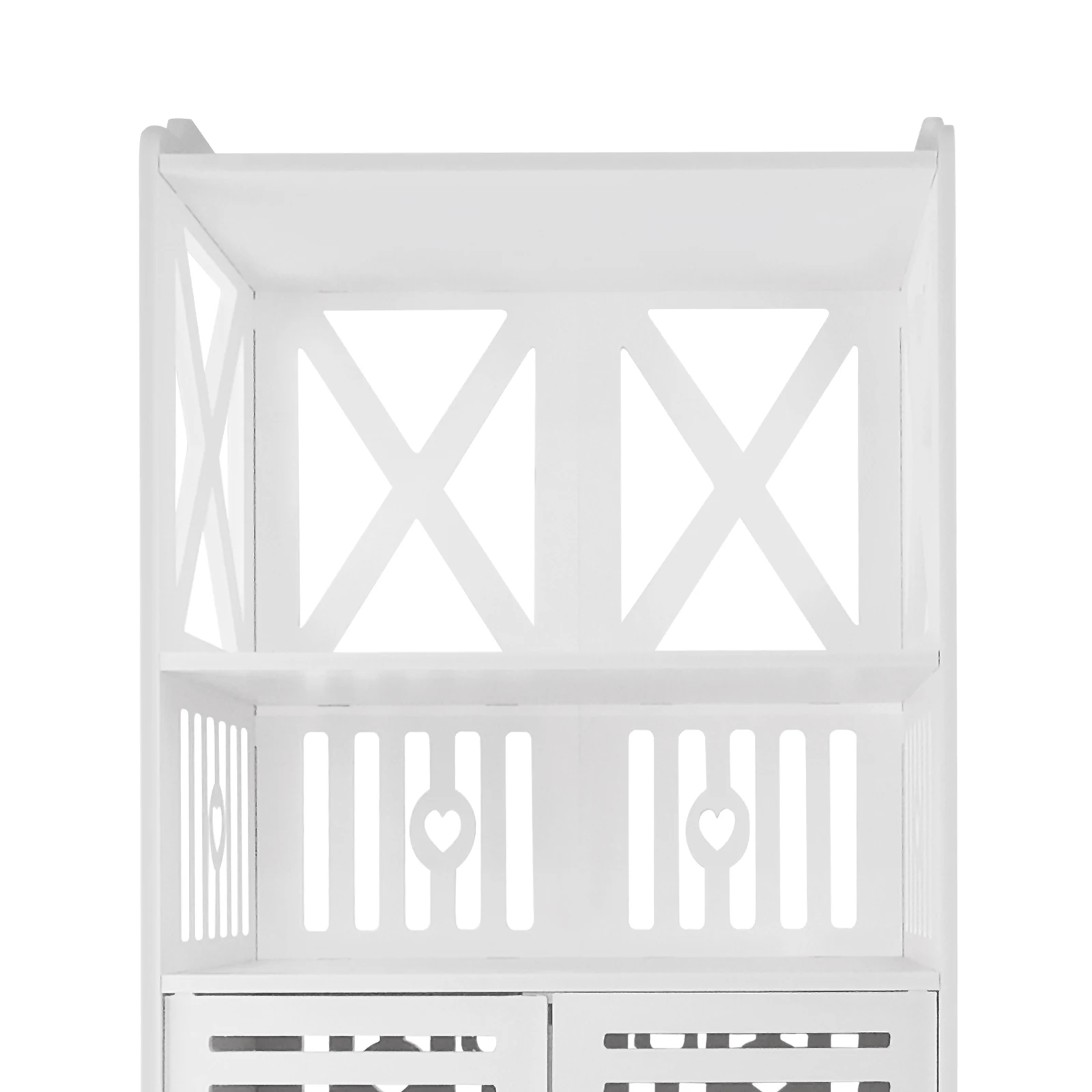 Bathroom Floor Cabinet,Waterproof FreeStanding Bathroom Storage Unit with Daily Use Layer and Cupboard Double Door,3-Tiers PVC