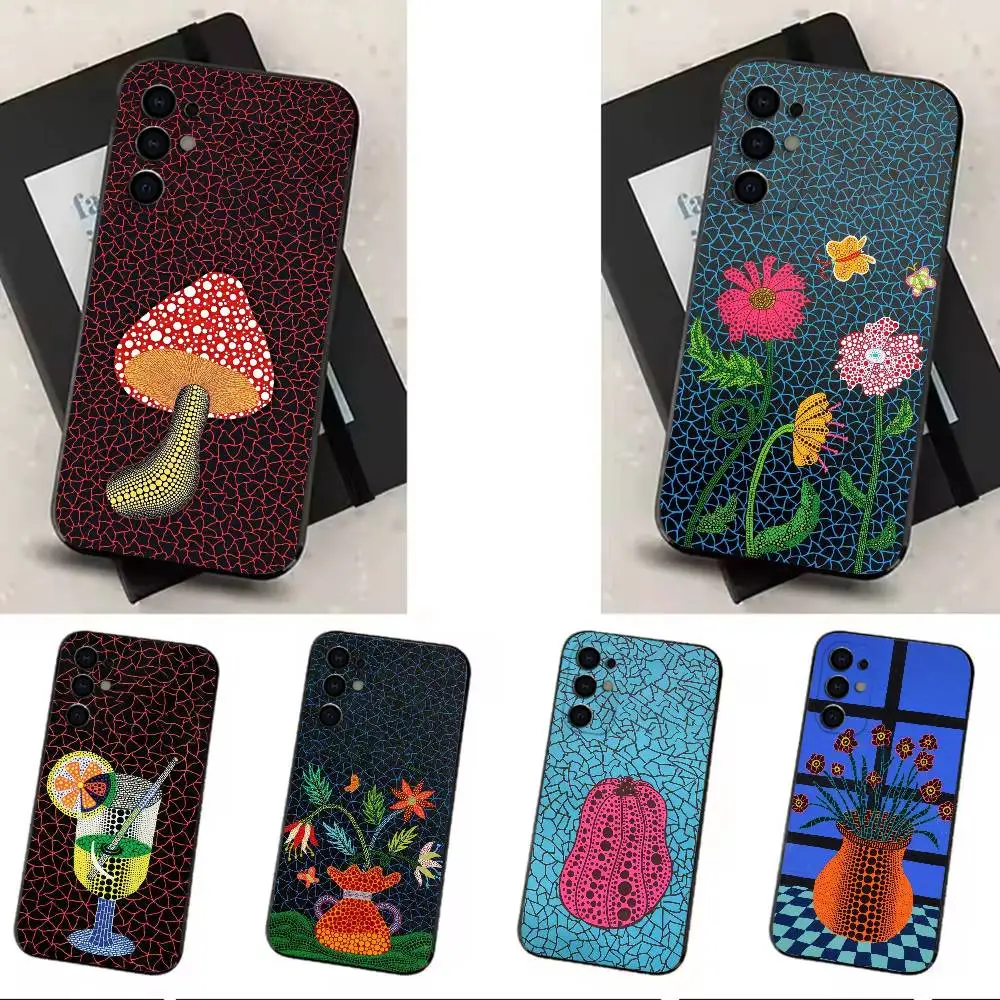 

Y-Yayoi Kusamas A-art Phone Case For Samsung S25,S24,S21,S22,S23,S30,Ultra,S20,Plus,Fe,Lite Black Shell