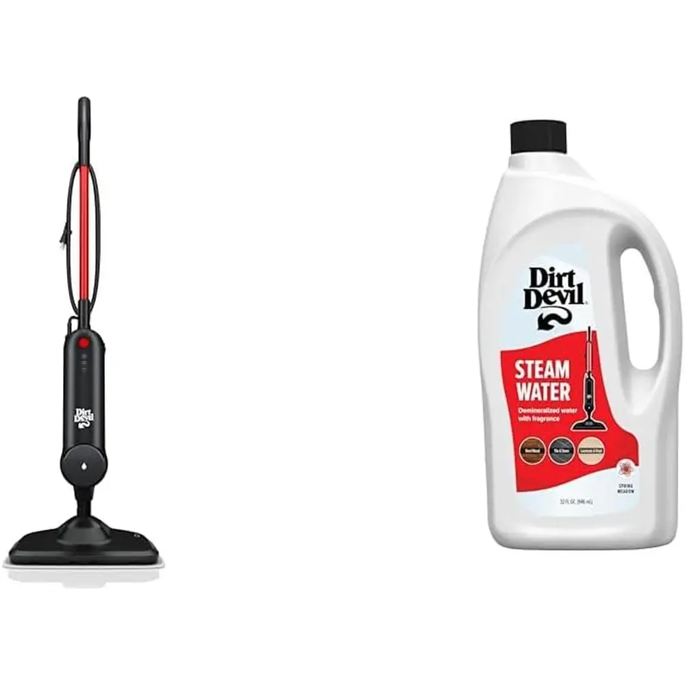 Dirt Devil Steam Mop Sealed Floors 100% Demineralized Water Quick Use Safe Cleaning Streak-Free 180 Degree Swivel Head