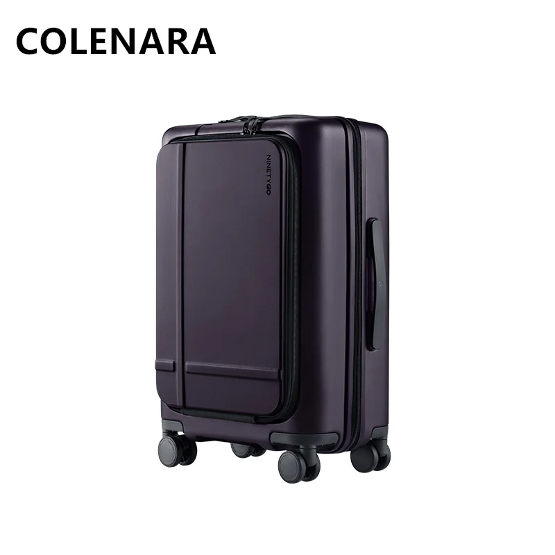 COLENARA Cabin Suitcase Front Opening Laptop Boarding Case 20 Inch Trolley Case 25