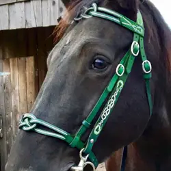 PU Leather Horses Bridle Halters Metal Buckle Comfortable Horse Rein Harness Adjustable Durable Horse Head Curtain