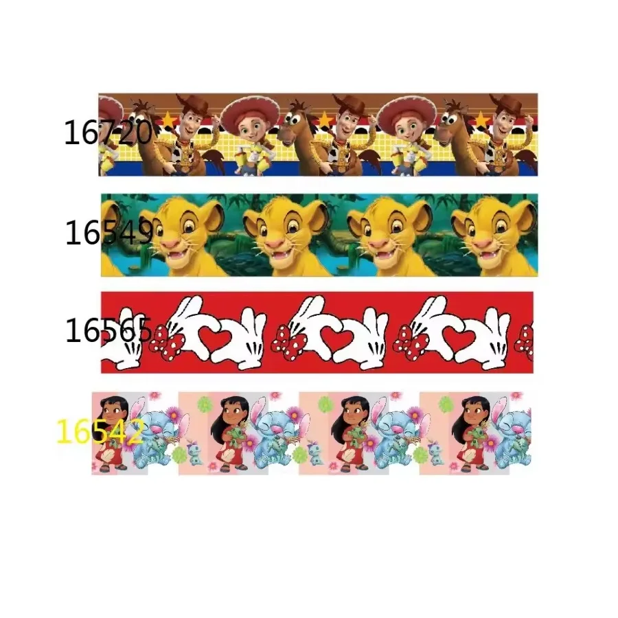 

Disney Cartoon Character Grosgrain Ribbon, Printed Anime, Handmade Materials, DIY Craft, Hairbows, 10Y, 25mm