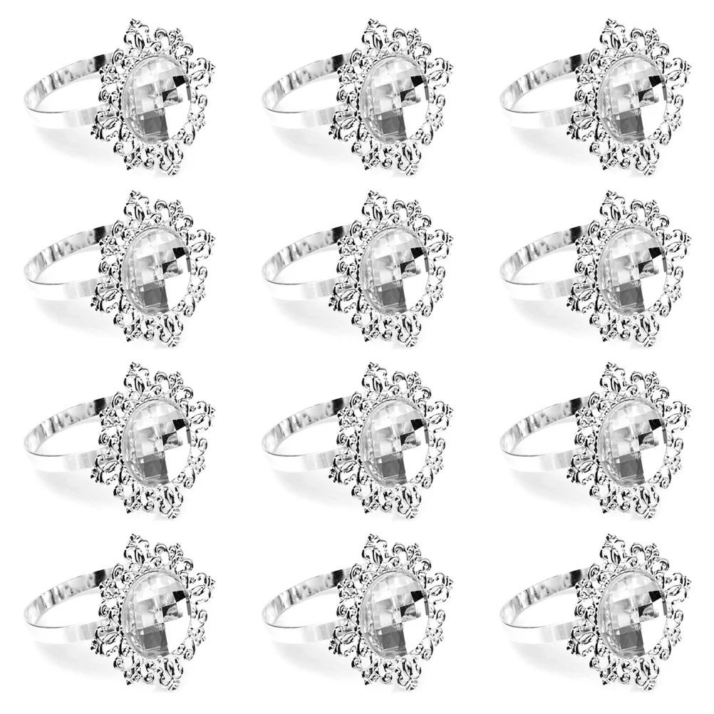 

12pcs Napkin Rings Blue Acrylic Iron Dinner Wedding Party Banquet Table Decor Sparkling Finish Napkin Ring Holders Kitchen Bar