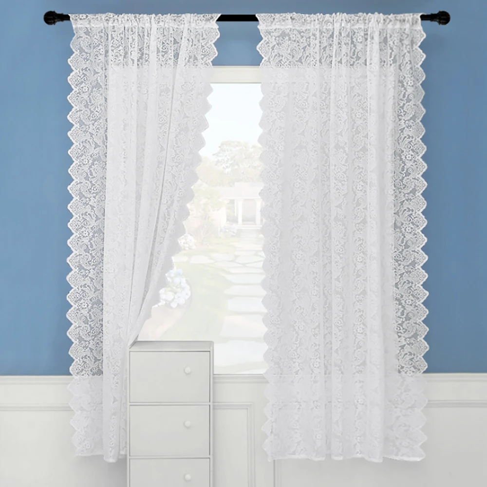 1 Piece Of Classic Lace Phoenix Tail Curtains, Three Colors Of Warp Knitted Window Screens, Suitable For Outdoor Decoration