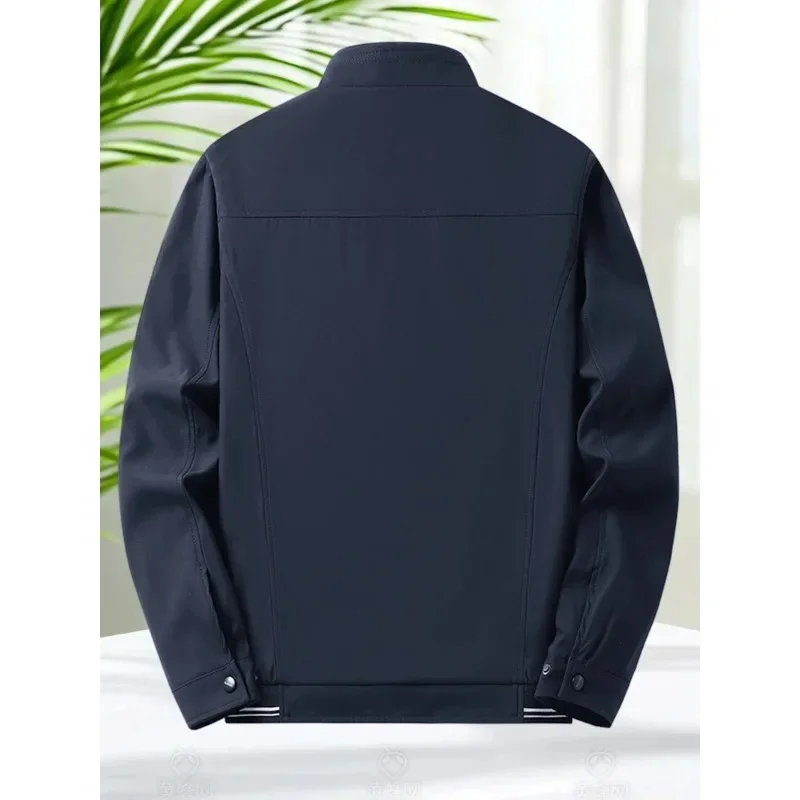 أحدث نموذج سترة الرجال سترة عادية ربيع الخريف ملابس العمل الوقوف طوق زمم معاطف الرجال خفيفة الوزن نمط الأعمال ملابس خارجية #4