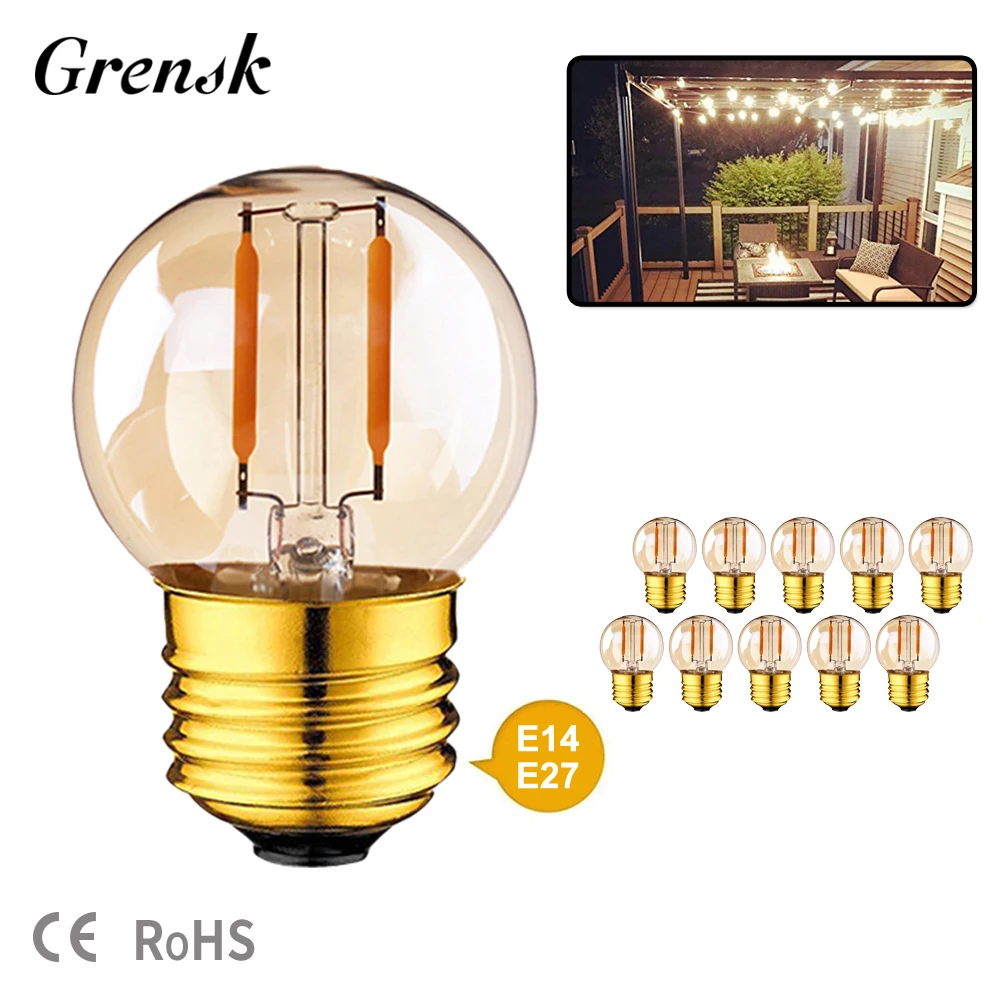 lampada led string luz substituir super quente watts incandescente equivalente edison lampada do vintage para jardim em casa 10 pecas 1w g40 01