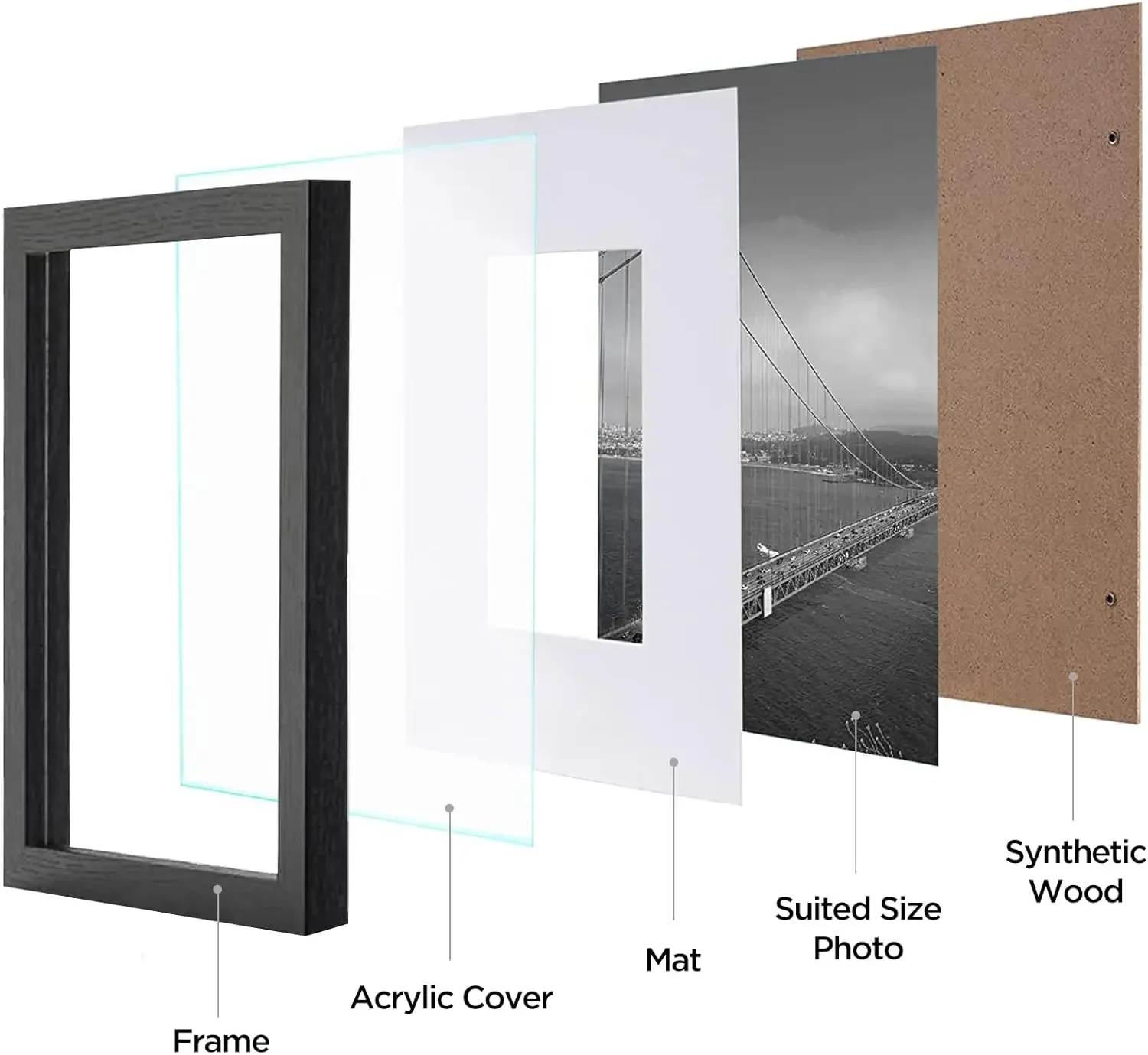 eletecpro 12x12 Picture Frames Set of 9 Classic Gallery Wall Frame Set Displays 8x8 Photo with Mat or 12x12 without Mat, Square