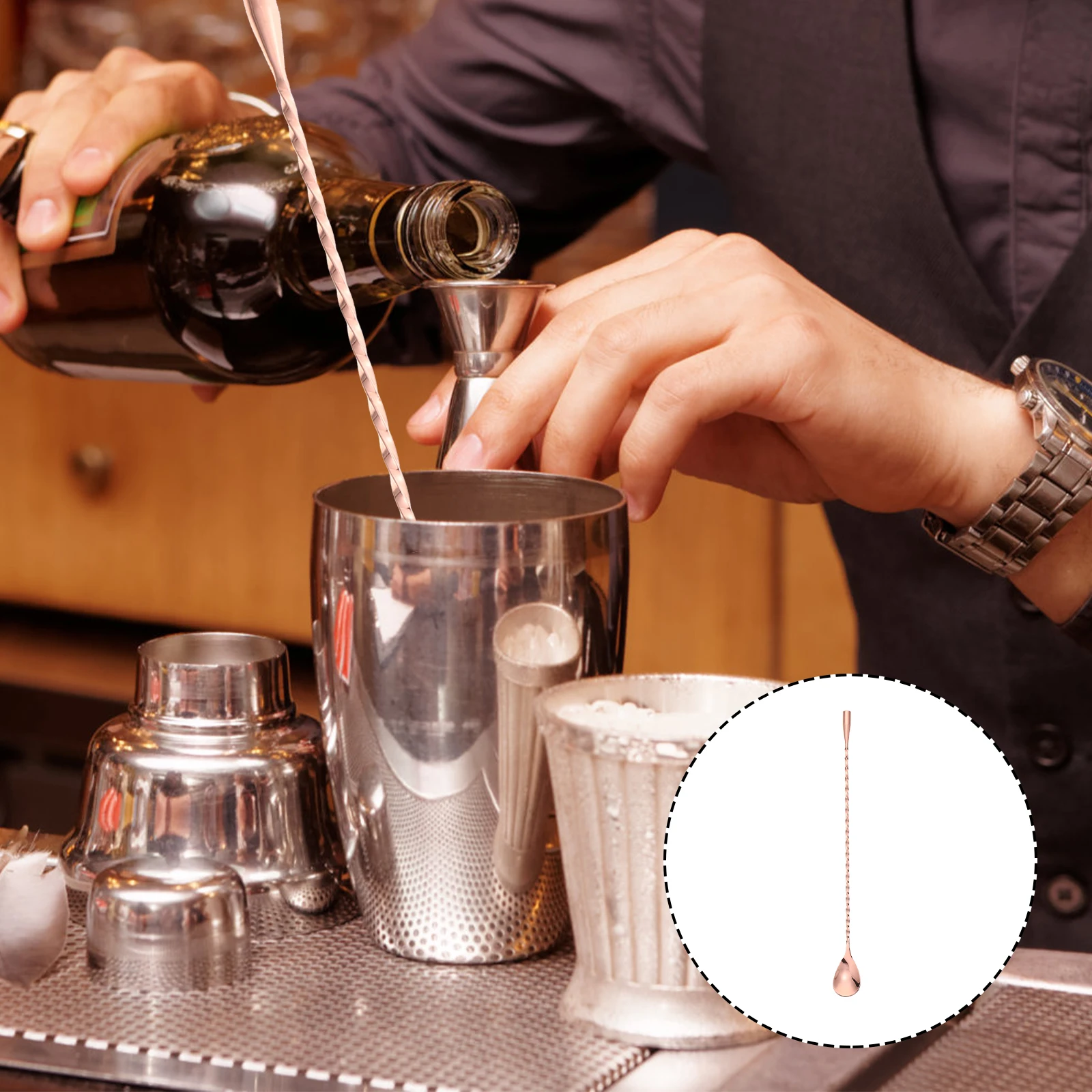 

30cm Handle Stainless Steel Bar Spoon Mixing Spoon for Coffee Tea Juice Dessert Home Hotel Drink Stirring