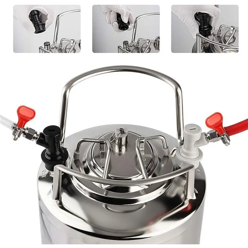 A93E-1Set Beer Keg Quick Connectors, Threaded-To-Conical Adapter, Black-And-White Connector Adapters,Liquid Quick Connectors