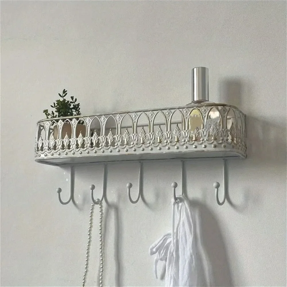 Quality Iron Metal Vintage Metal Wall Rack Retro Appearance Multiple Hooks French Style Iron Hanger Stylish Home Decoration