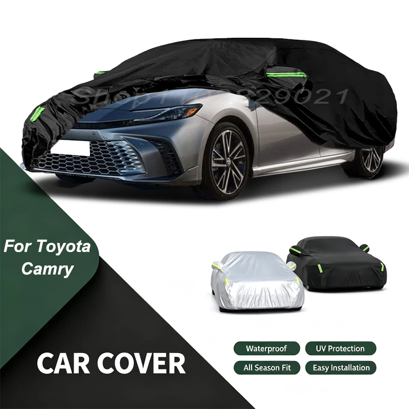 Car Cover For Toyota Camry Waterproof Dustproof Outdoor Protection, UV Snow Sun Resistant Auto Exterior Cover Car Sunshade