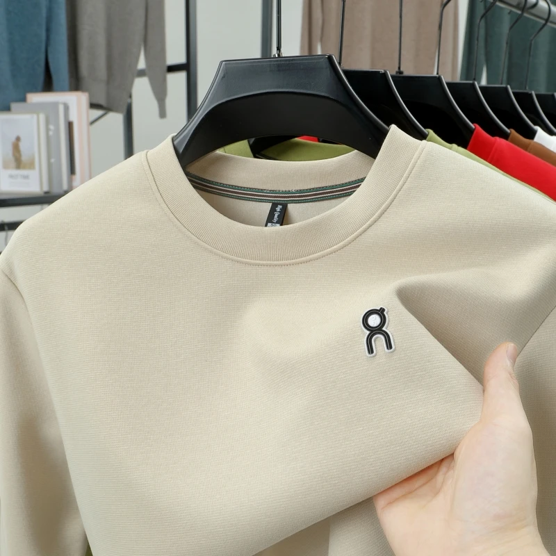 Men's Long Sleeved Autumn and Winter New High-end Brand Casual Round Neck Sweatshirt with Bottom Layer Underneath