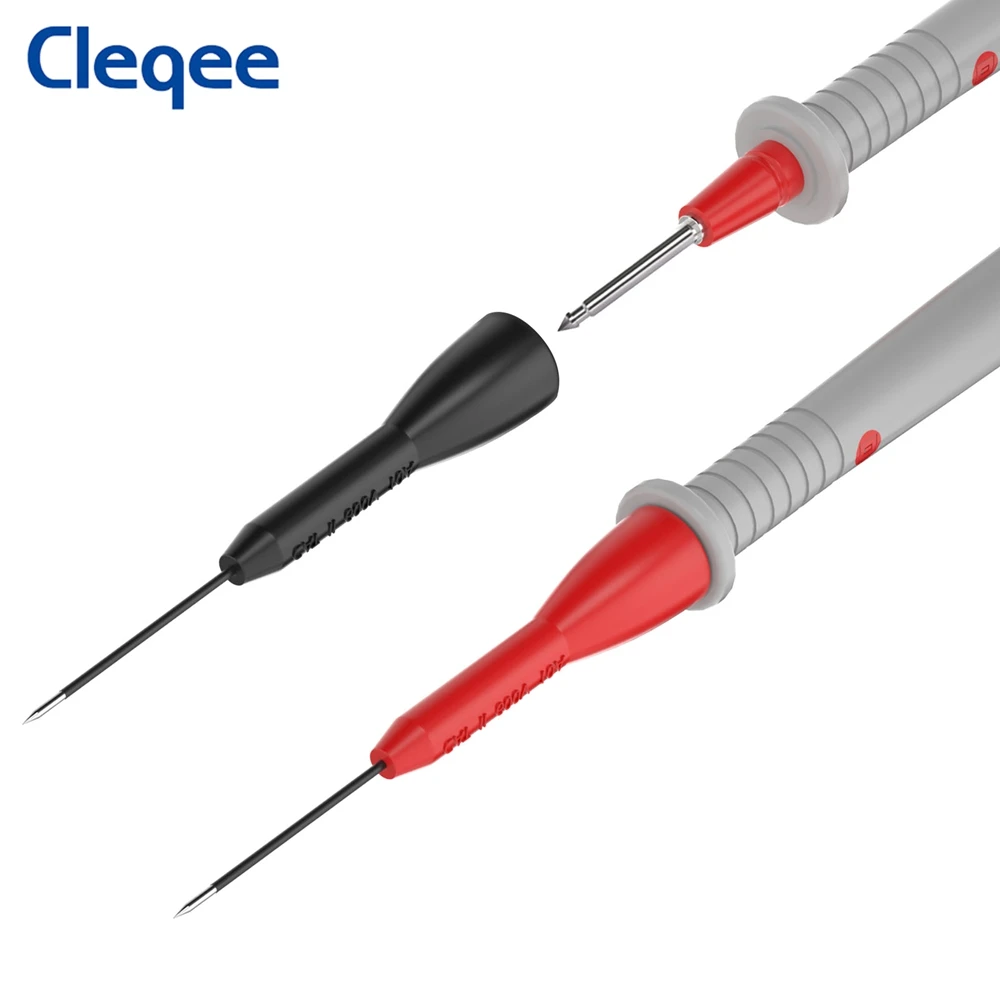 Cleqee P30038 4PCS 1mm Test Probe Insulated Multi-meter Needle Stainless Test Pin for 2mm Banana Plug Test leads