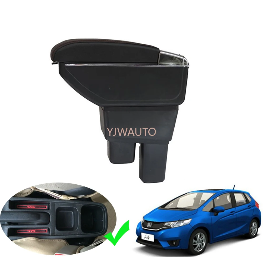 Armrest For Honda Fit/Jazz 2008~2013 Center Console Box Car Arm Rest Ashtray Storage Box with CUP Holder