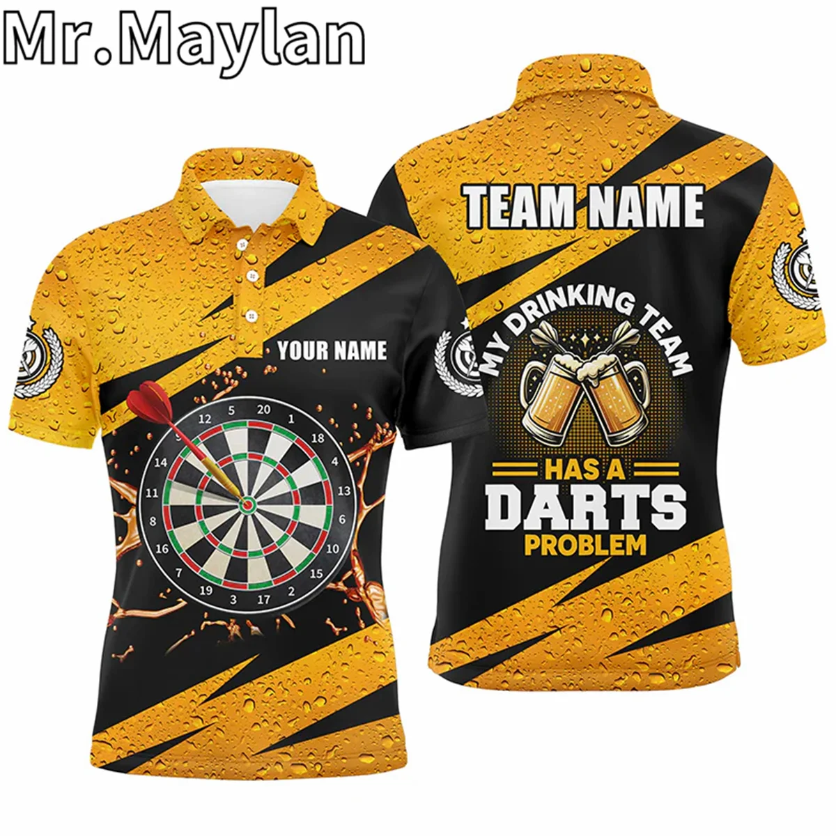 3D Navy Red Canada Flag Mens Darts Sports Polo Shirts Custom Patriot Darts Shirt For Men Dart Team Jerseys Gift For Darts Lovers