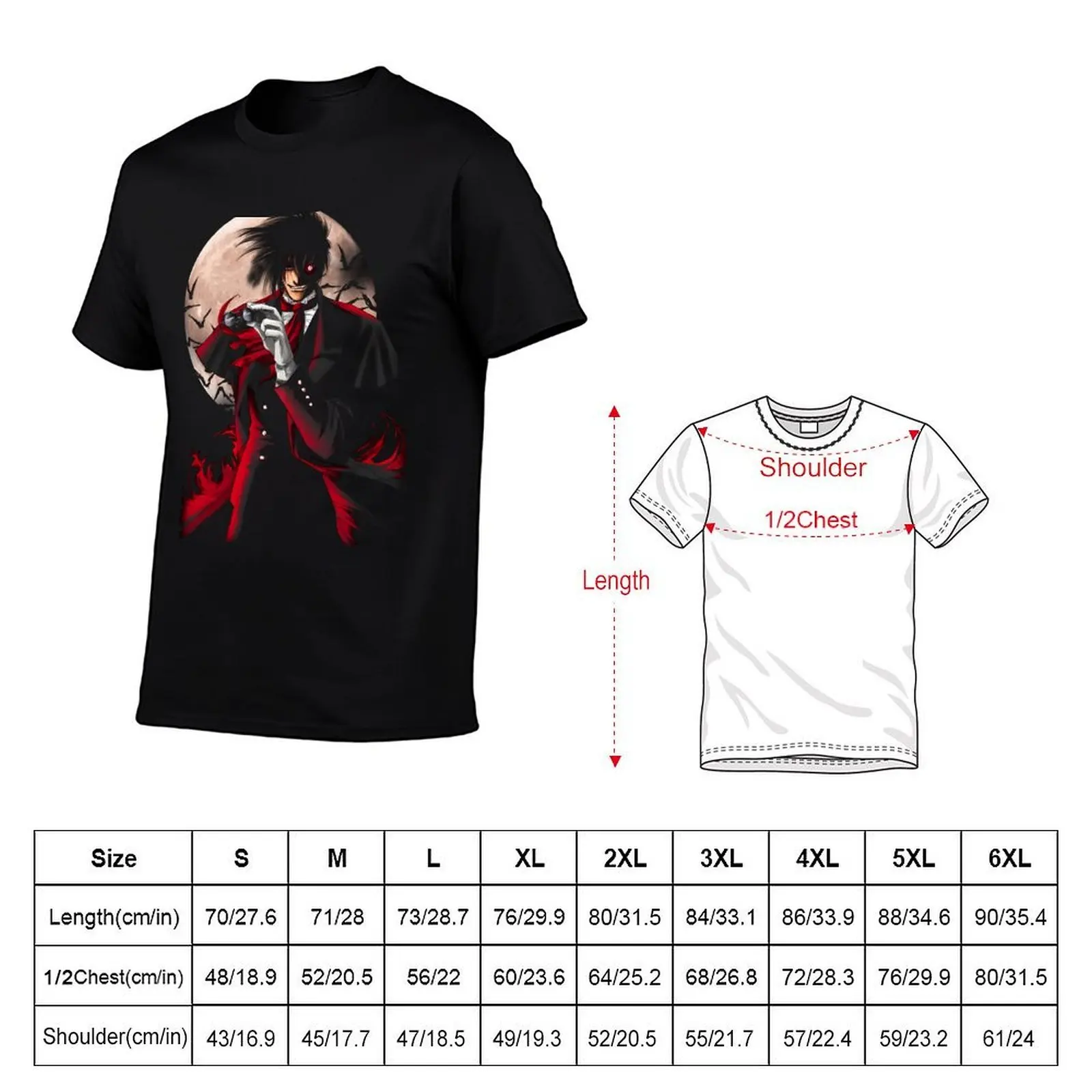 Hellsing Dark Fantasy Anime Ultimate Alucards T-Shirt Plus Size Summer Casual T-Shirt view 5