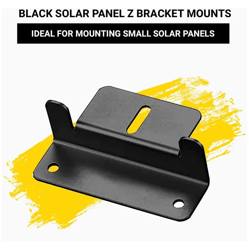 AB41-8 PCS Solar Panel Mounting Brackets Black Aluminum Solar Z-Brackets With Nuts And Bolts RV Bracket For Walls, Roofs Durable