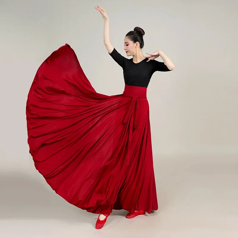 Saia Flamenco Feminina, Saias de Dança Espanhola, Vestido para Treino de Dança do Ventre, Performance Cigana, Saia Grande Swing Feminina, 540/720 Graus, Novo