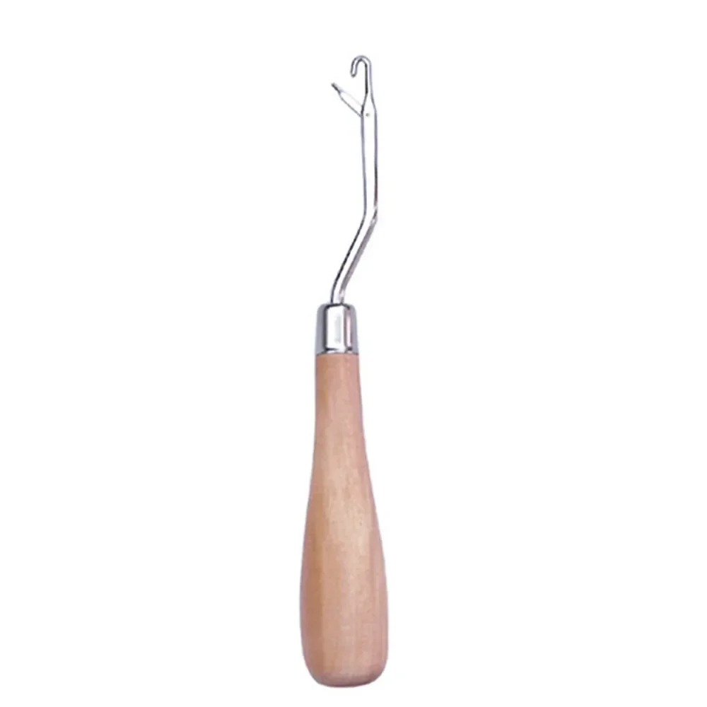 1PC Wood Handle Latch Crochet Hook Hair Weave Needle Wigs Knitting Extensions Styling Tools Carpets Making Repair Craft Tools