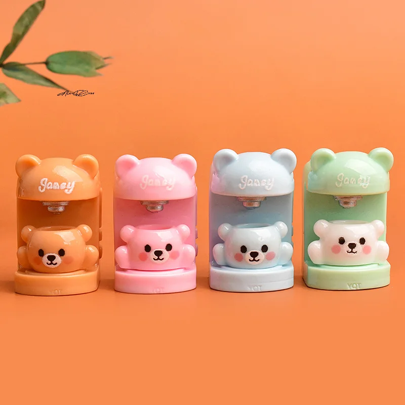 4Set Little Bear Dollhouse Miniature Coffee Machine & Cup Set Home Appliances Decor Toy for Doll House Accessories