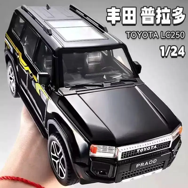 

Land Cruiser Prado 1/24 SUV Model with Pull-Back, Lights & Sound | Collectible Off-Road Toy for Christmas or Birthday Gifts