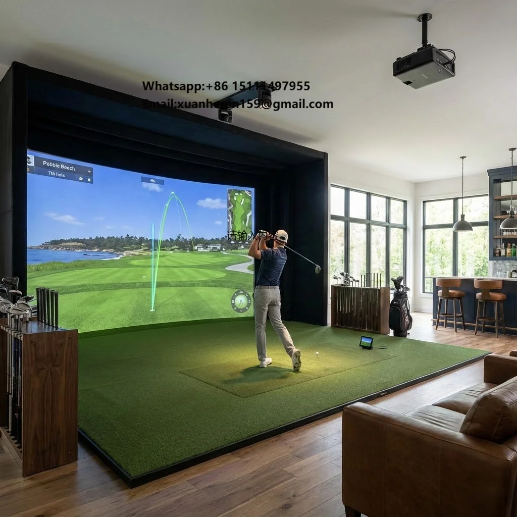 Professional Indoor Golf Simulator High-Speed Tracking & Swing Analysis Indoor Golf Training Aids Simulator System Golf Club