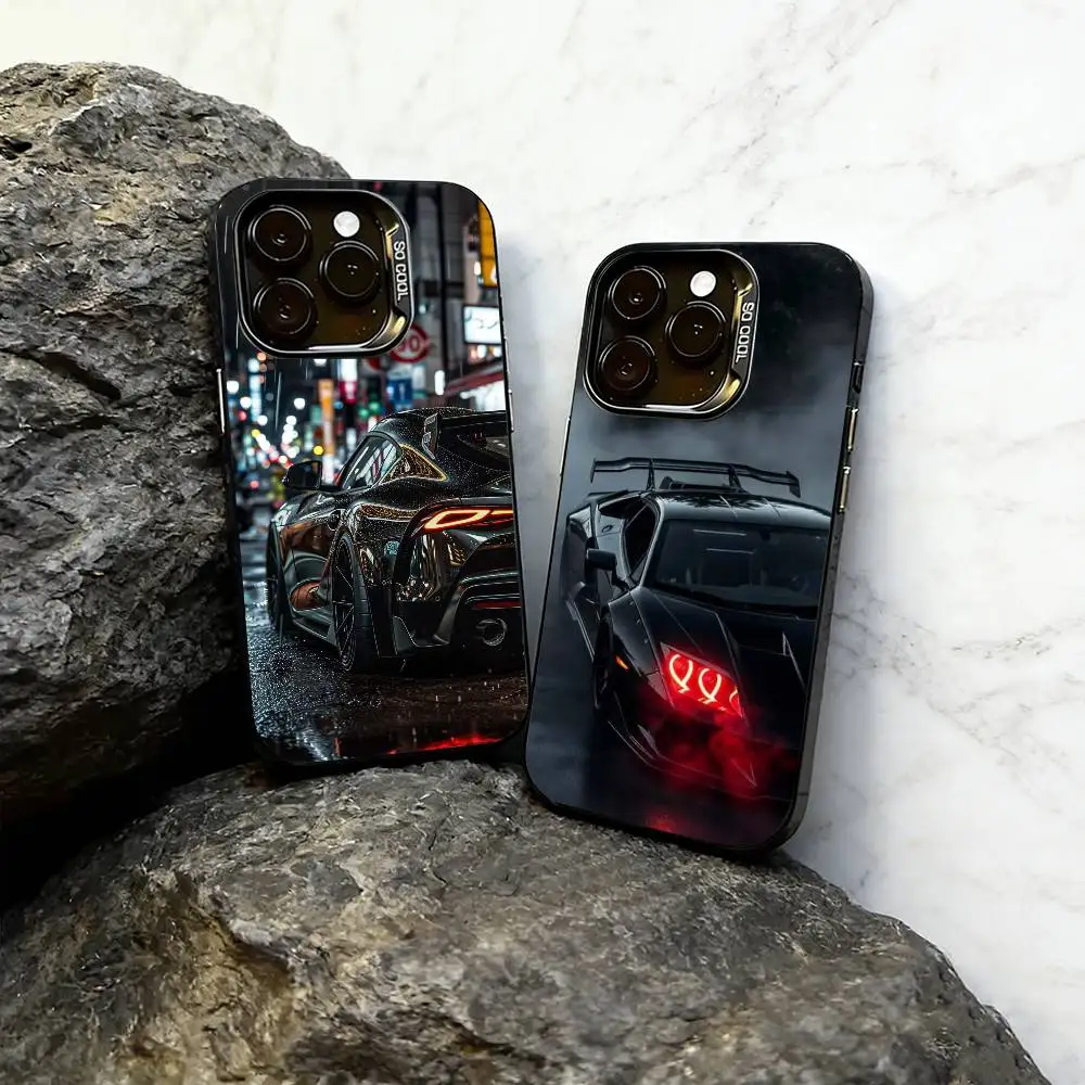 

Sports car Phone Case For iPhone 17,16,15,14,13,12,11 Plus,Pro Max,XS,Colorful Silver Black Cover