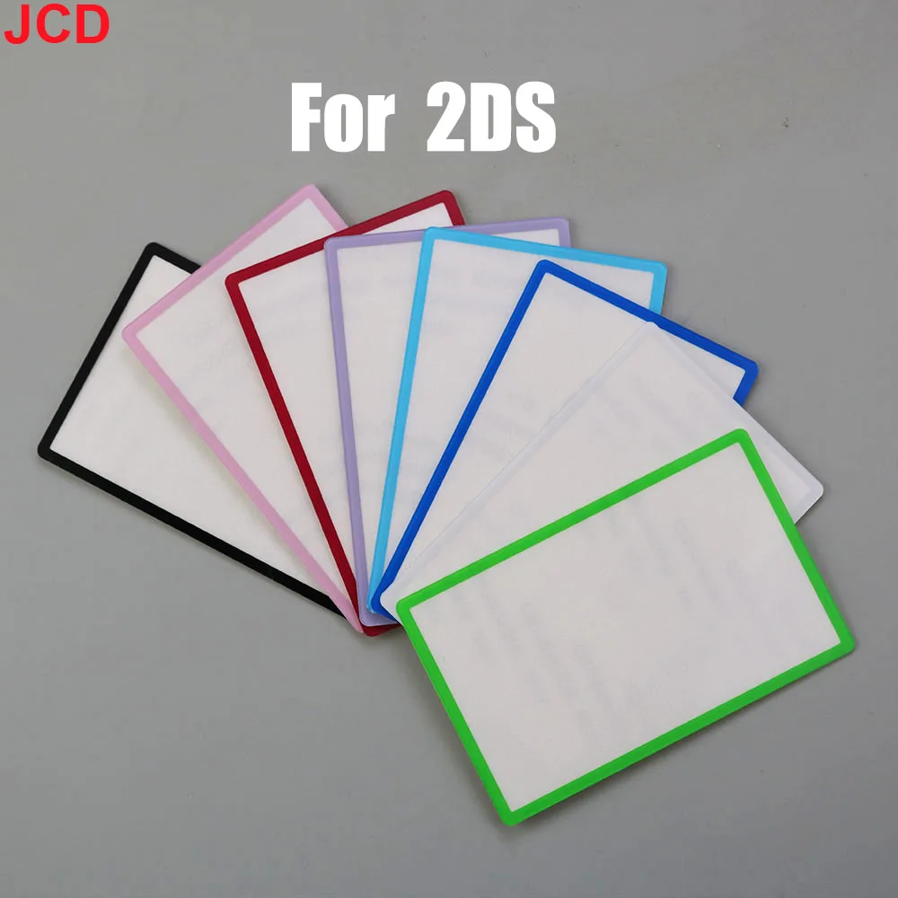 JCD 1pcs For 2DS Colorful Top Surface Mirror Outer Lens Cover Upper LCD Screen Front Plastic Cover Screen Replacement Accessorie