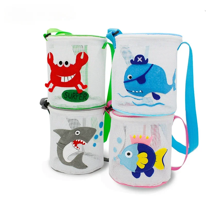 New Children Beach Toys Protable Mesh Bag Kids Toy Storage Bags Swimming Beach Bag Foldable Travel Sand Play Tool Pouch Tote Bag