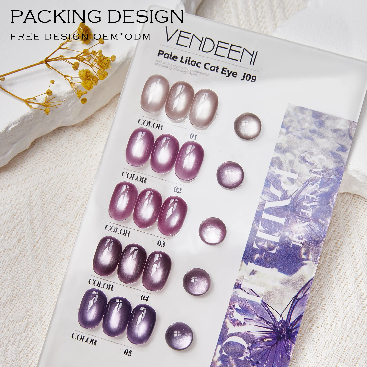 Vendeeni High Quality 5 Colors Crimson Cat Eye Gel Polish Kit Factory Oem 15ml Uv Nail Polish Private Label Nail Polish Set Art