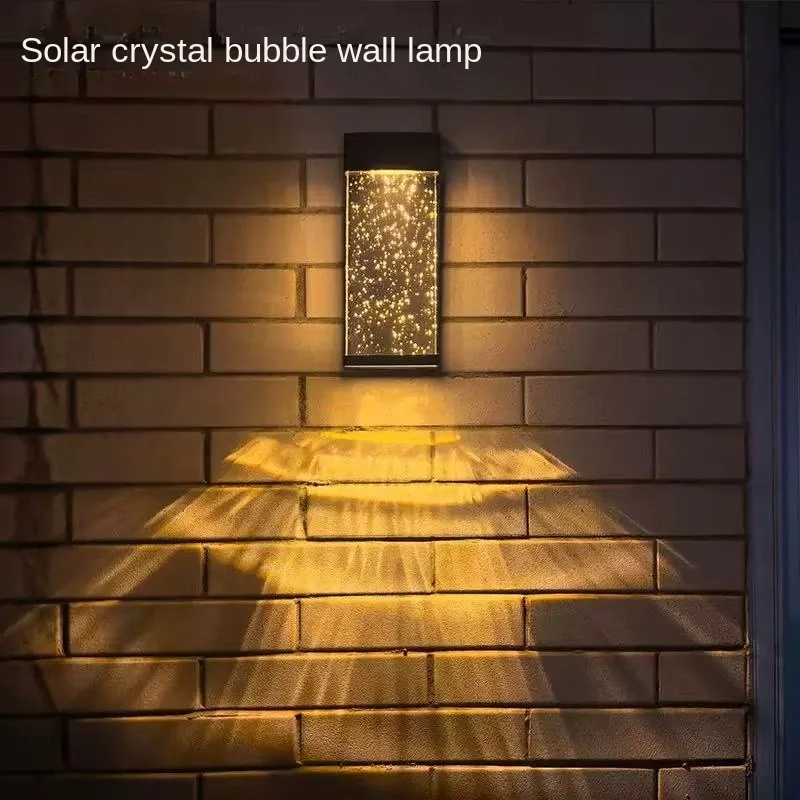 

Solar Wall Light Outdoor Light Aluminum Alloy Material IP65 Waterproof Crystal Glass Landscape Light