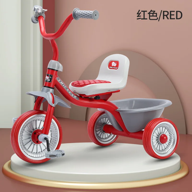 Simple Kids Tricycle 1-6 Years Old Boys & Girls Pedal Car with Basket Anti-Rolling Safety Footrest Ride-On Toy for Toddlers - view 5