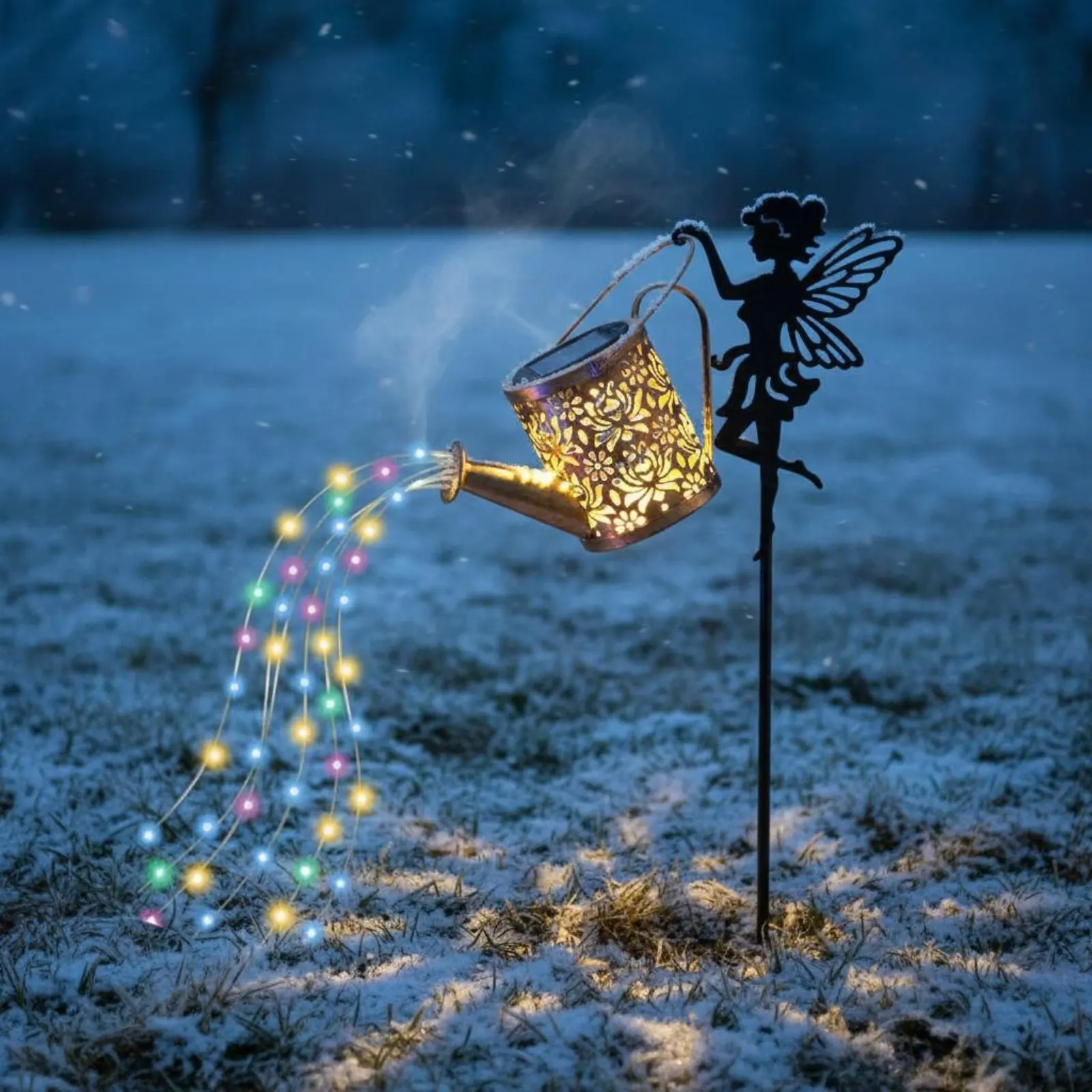Solar Fairy Watering Can Light Decorative Projection Fairy Watering Can Light Yard Decoration Gift Outdoor Lighting for Patio view 3