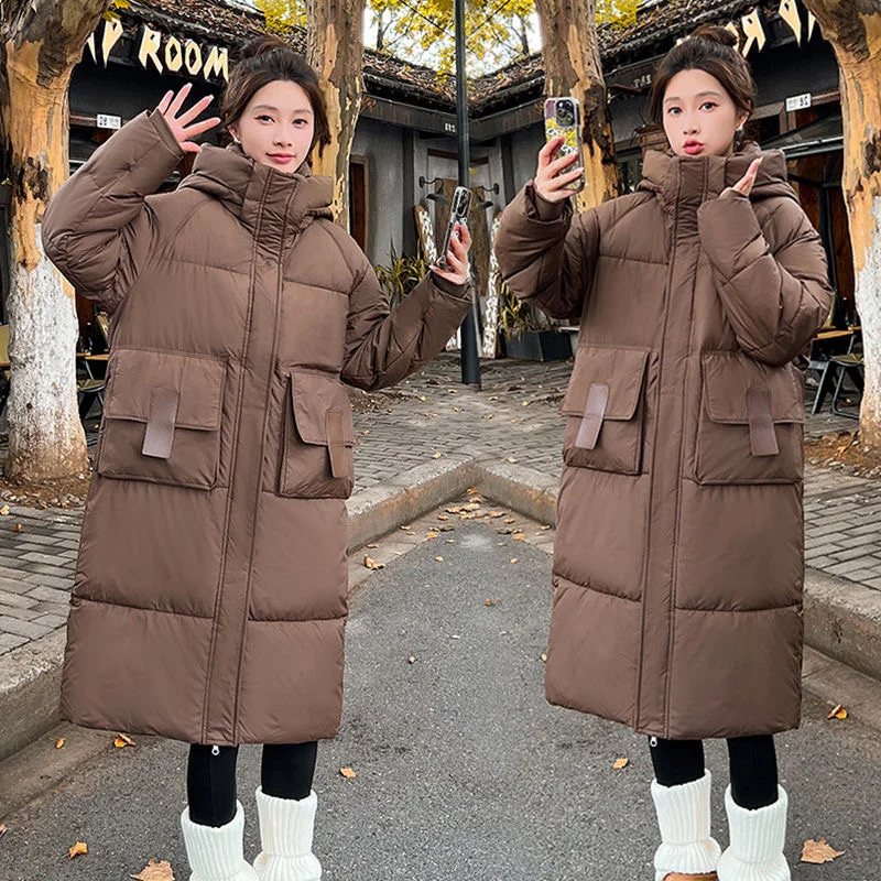 Down Padded Jacket Women Long 2025New Autumn Winter Warm Coat Padded Jacket Tide Korean Version Of Fashion Temperament Loose Top