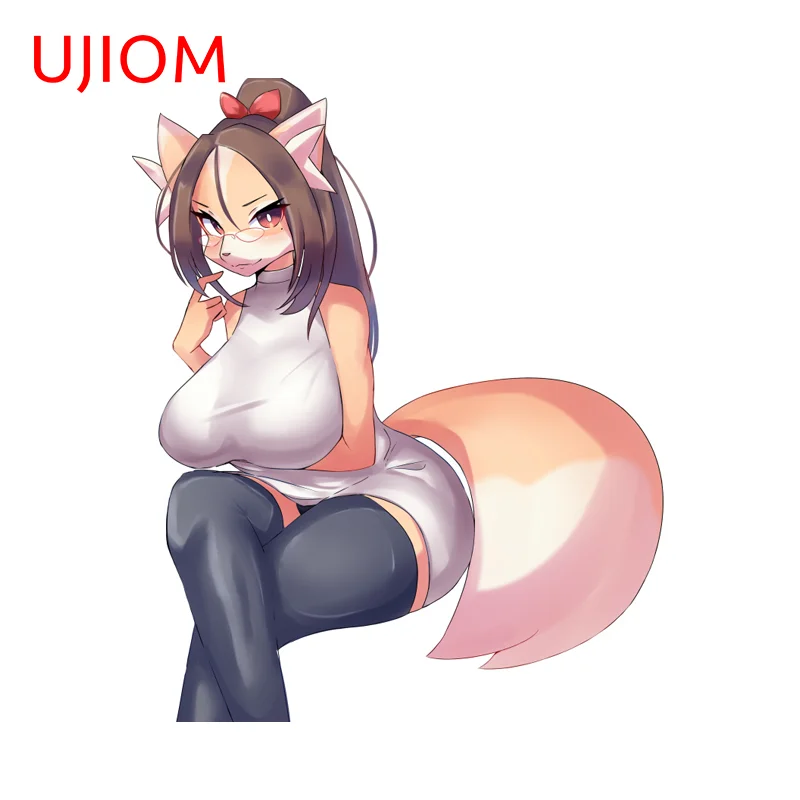 UJIOM Furry Fox Girl Wall Sticker Almari Baju Enchanting Charming Waterproof Vinyl Decal Hot Wardrobe Wallpaper Home Decor