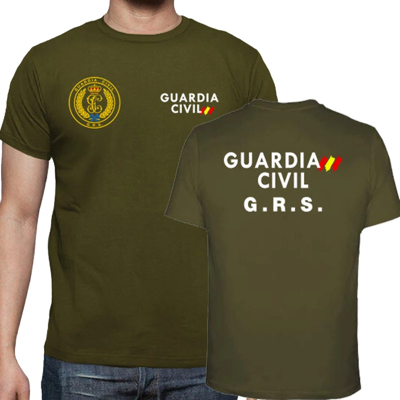 Camiseta Española Guardia Civil Gar Insignia T-Shirt. Premium Cotton Short Sleeve O-Neck Mens T Shirt New S-3XL