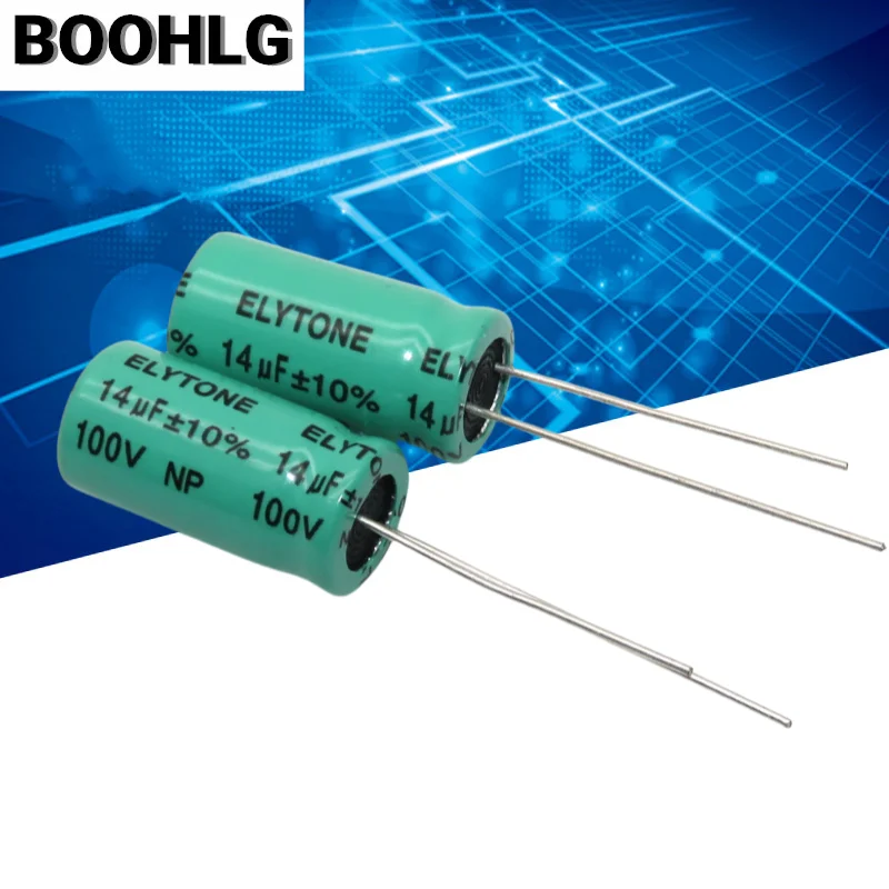 

10PCS 14uf 15uf 100V audio capacitor NP non-polar electrolytic capacitor 100v 14uf 10X20mm