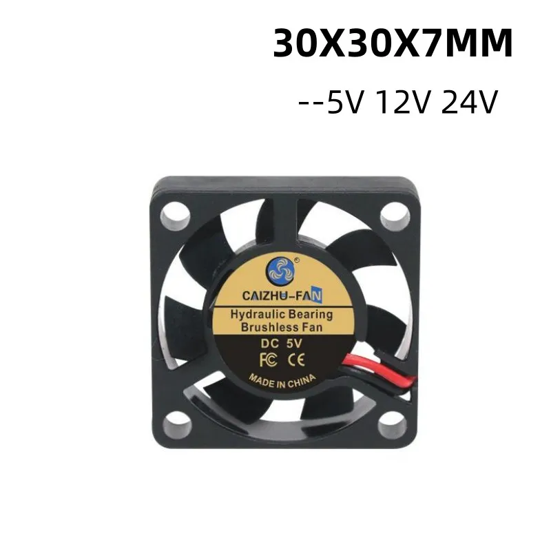 Fonte de alimentação Ventilador, Óleo Rolamento Fluido Rolamento, Novo, 3007, 30x30x7mm, 5V, 12V, 0.07A, 8280RPM, 2Pin