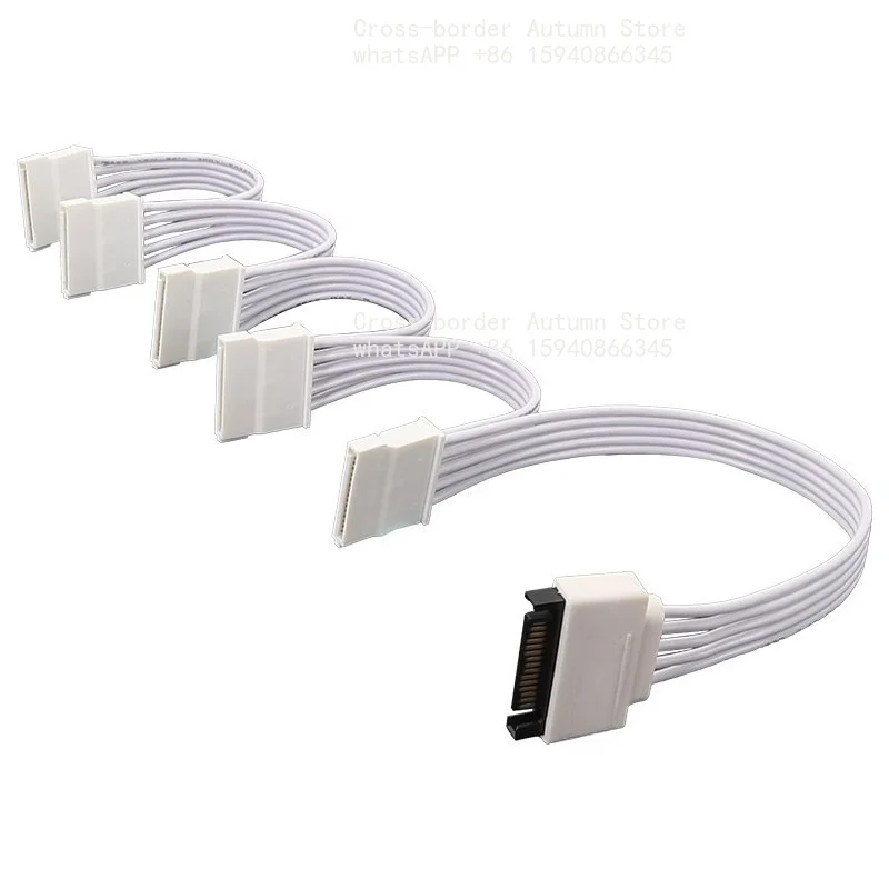 Power Cable 1‑to‑5 White Version Pure Copper Compliance Power Cord For Hard Disk Cage