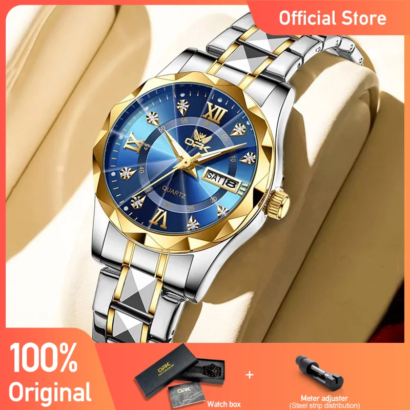 OLEVS Brand OPK Women\'s Watches Casual Fashion Original Quartz Watch for Girl Waterproof Luminous Date Week Exclusive New Model