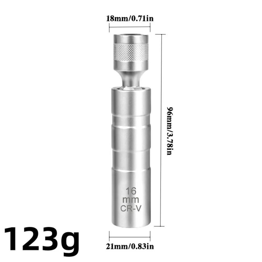 14mm 16mm Set Spark Plug Socket 3/8" Drive Magnetic Design Magnetic Socket Flexible Joint Thin Wall Universal Joint