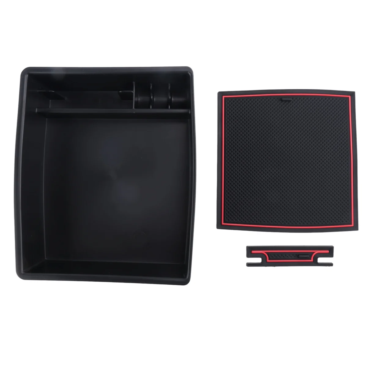 Car Armrest Storage Box for Toyota TACOMA 2024 Central Control Interior Stowing Accessories,Black & Red