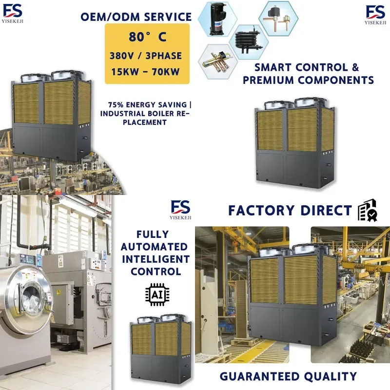 AP01 OEM ODM Energy Saving 15kW 380V High Temperature Air Source Heat Pump for Factory Process Heating and Hotel Radiator