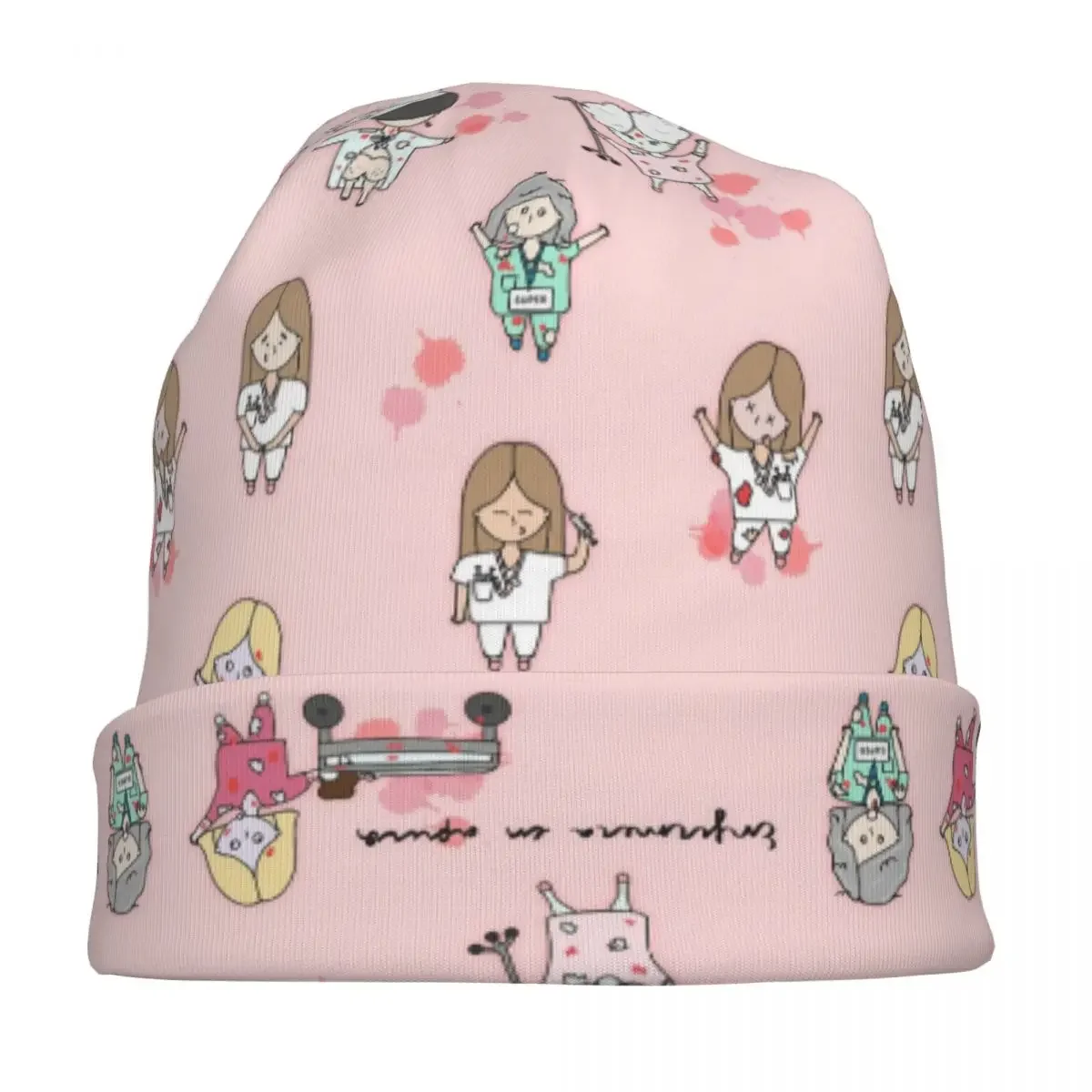 الخريف الشتاء مترهل قبعة Enfermera En Apuros ميرش بونيه قبعة متماسكة قبعة شعبية للجنسين هدية عيد ميلاد للممرضة قبعة دافئة