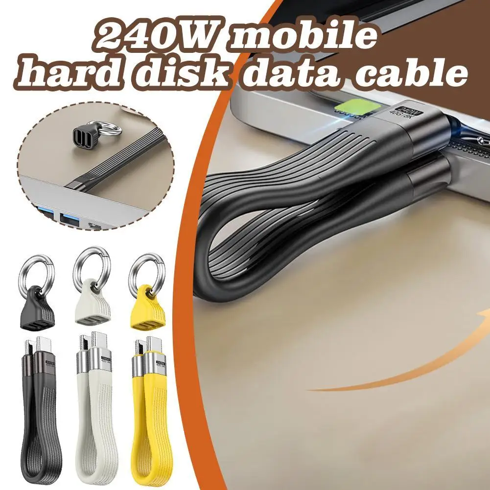 

USB 4 Cable Key Chain 5inch Thunderbolt 4 Short USB C Cable 8K@60Hz 240W PD Fast Charging 40Gbps Data Transfer Type-C Cable