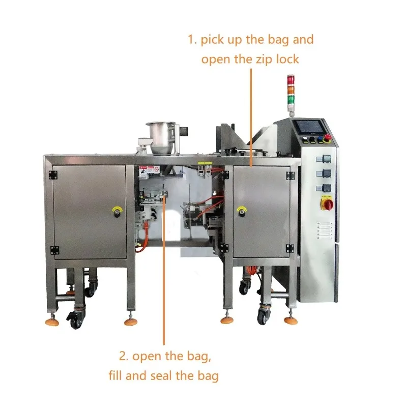 Customized Automatic Lock Pouch Packaging Machine Shredded Seaweed and Laver Mixed Nuts Green Beans Feed Pellet Packing Machine