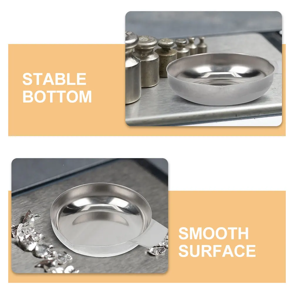 

3Pcs Kitchen Seasoning Scale Tray Smooth Metal Weighing Pan for Powder Gems Digital Scale Accessories Baking Home Use