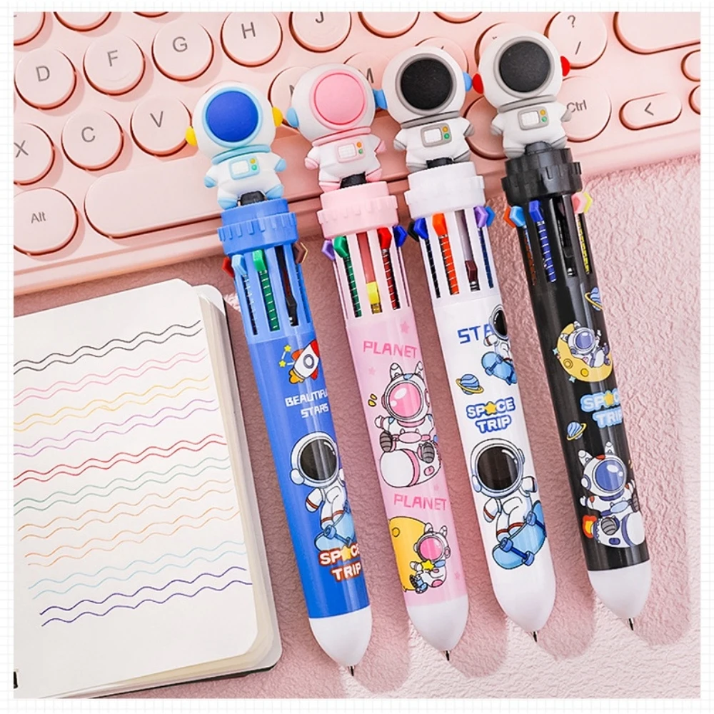 Cartoon Astronaut 10 Color Ballpoint Pen Student Creativity Spaceman Cute Press Hand Account